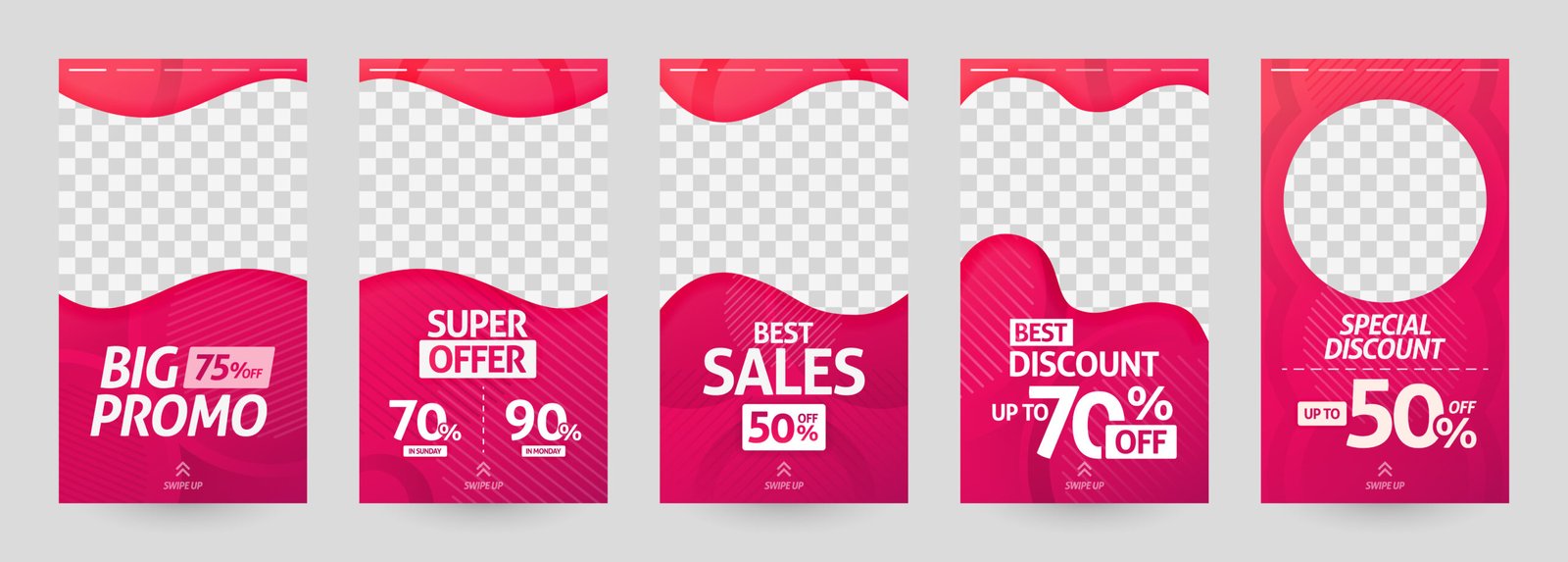 abstract illustrations of social media story template. post disc